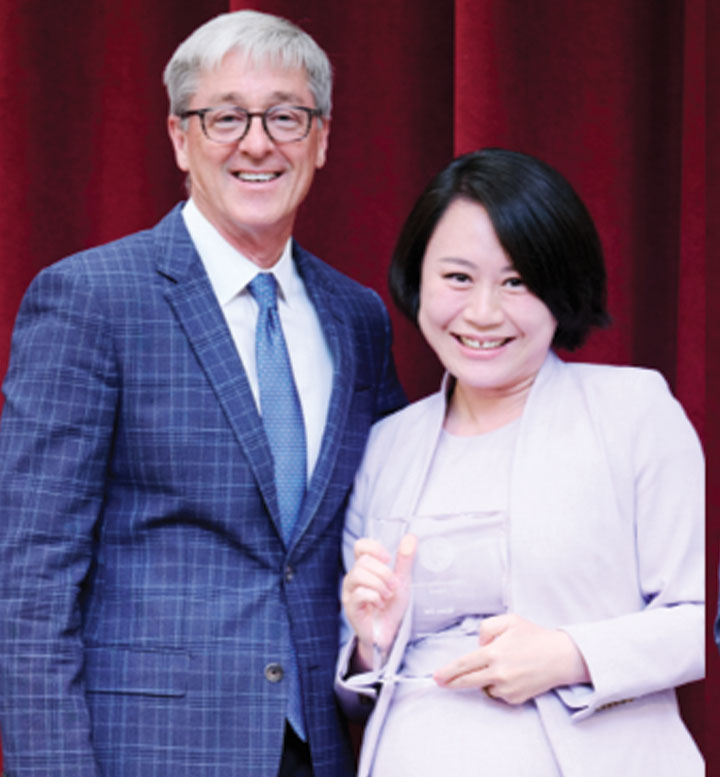 LMU President Timothy Law Snyder, Ph.D., and Assistant Professor Romy RW
